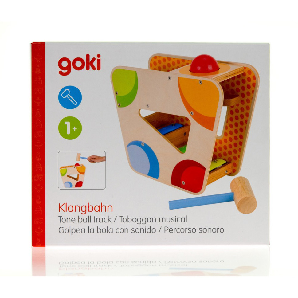 Сортер дитячий Музична куля goki 58521 з молоточком, дерев'яний