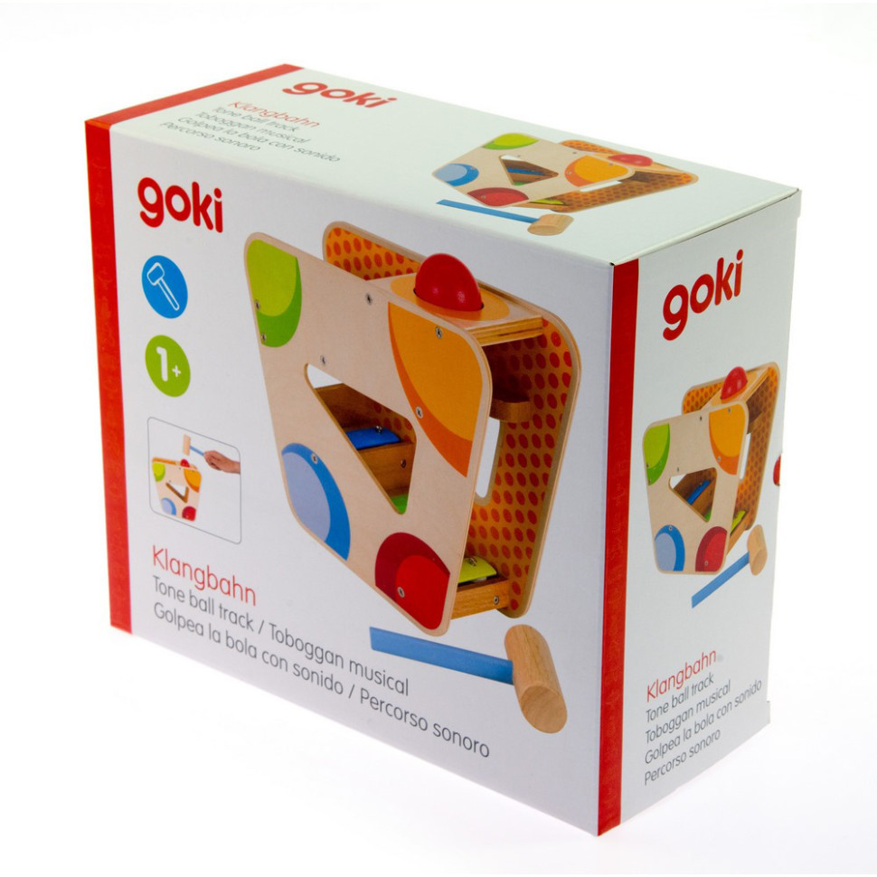 Сортер дитячий Музична куля goki 58521 з молоточком, дерев'яний