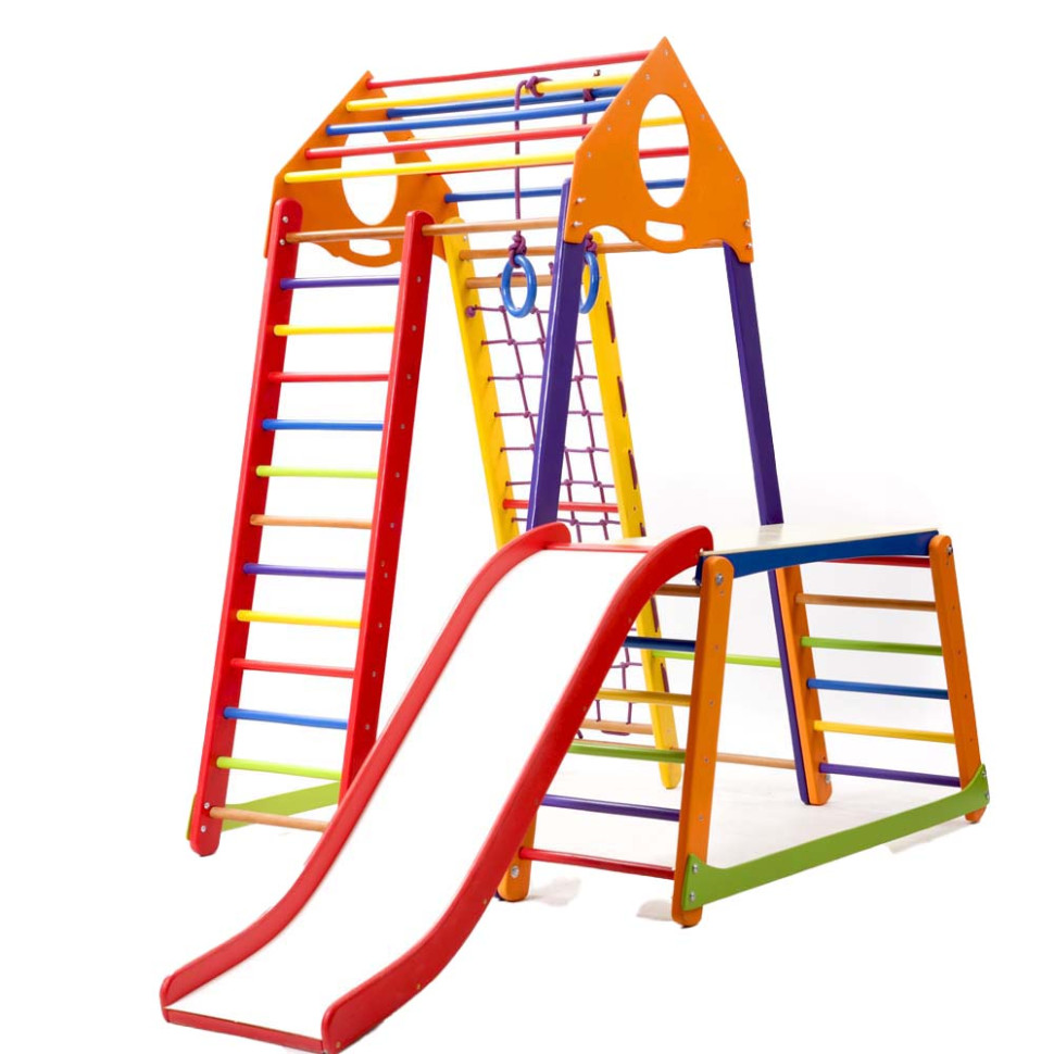 Дитячий спортивний комплекс SportBaby BambinoWood Color Plus 1-1 з гіркою