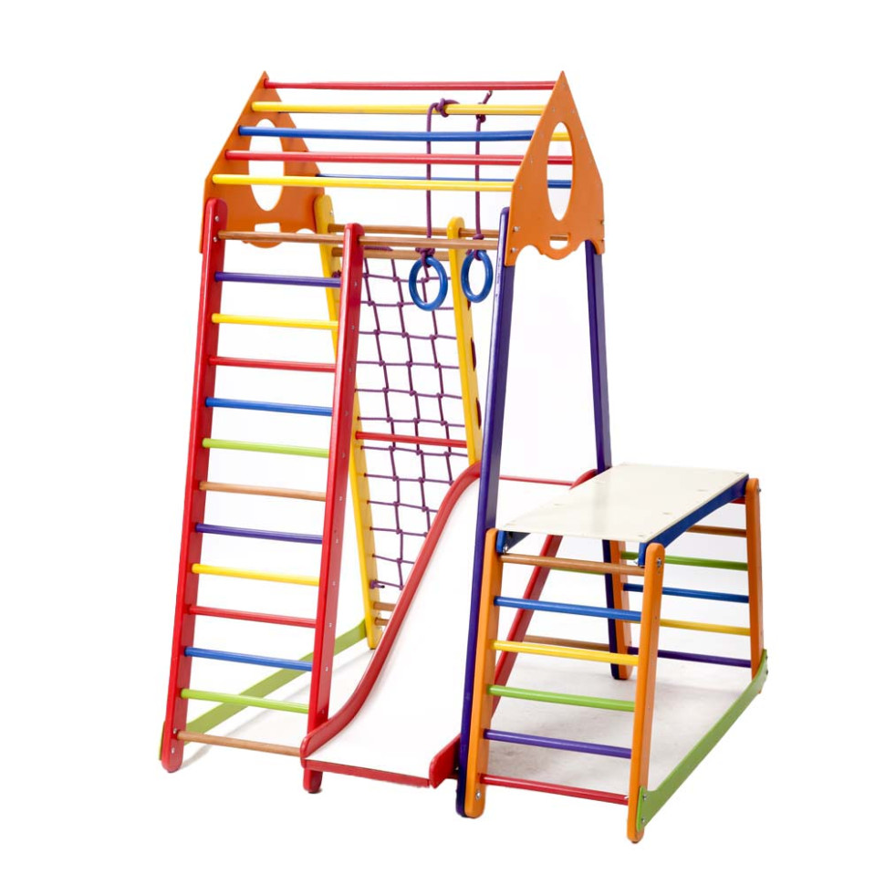 Дитячий спортивний комплекс SportBaby BambinoWood Color Plus 1-1 з гіркою