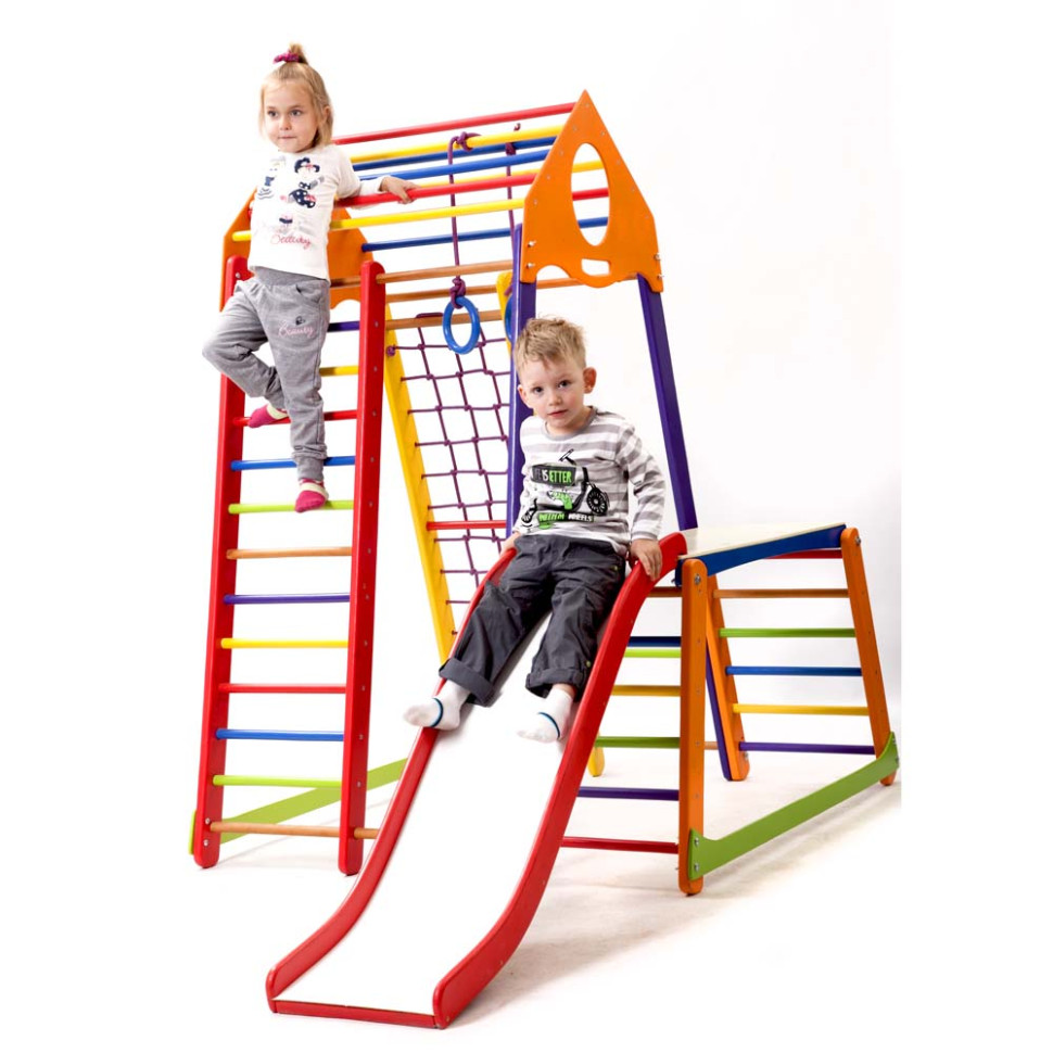 Дитячий спортивний комплекс SportBaby BambinoWood Color Plus 1-1 з гіркою