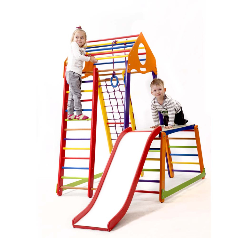 Дитячий спортивний комплекс SportBaby BambinoWood Color Plus 1-1 з гіркою