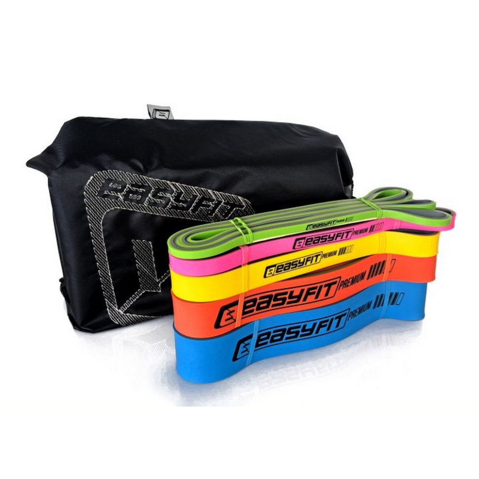 Набір двошарових гумок для підтягувань Premium EasyFit EF-2635s 2-63 кг 5 шт