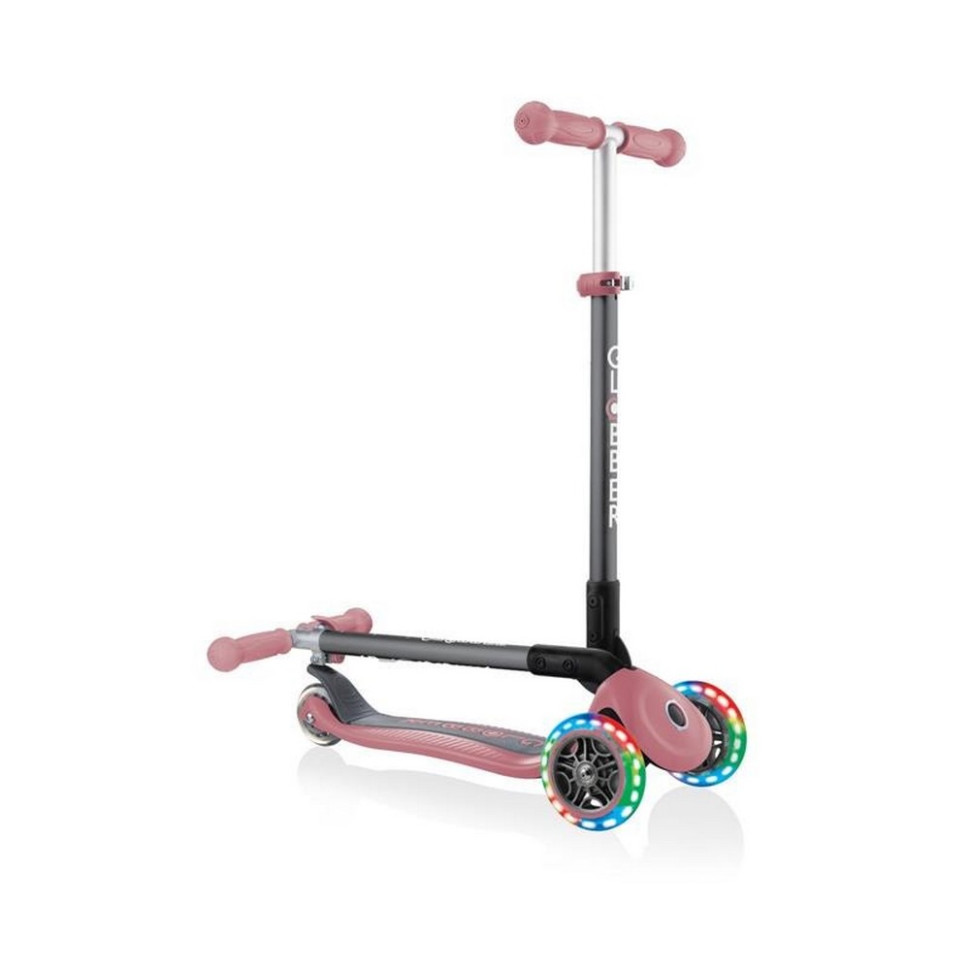Самокат трехколесный PRIMO FOLDABLE LIGHTS GLOBBER 432-210-2 пастельно-розовый, колеса с подсветкой