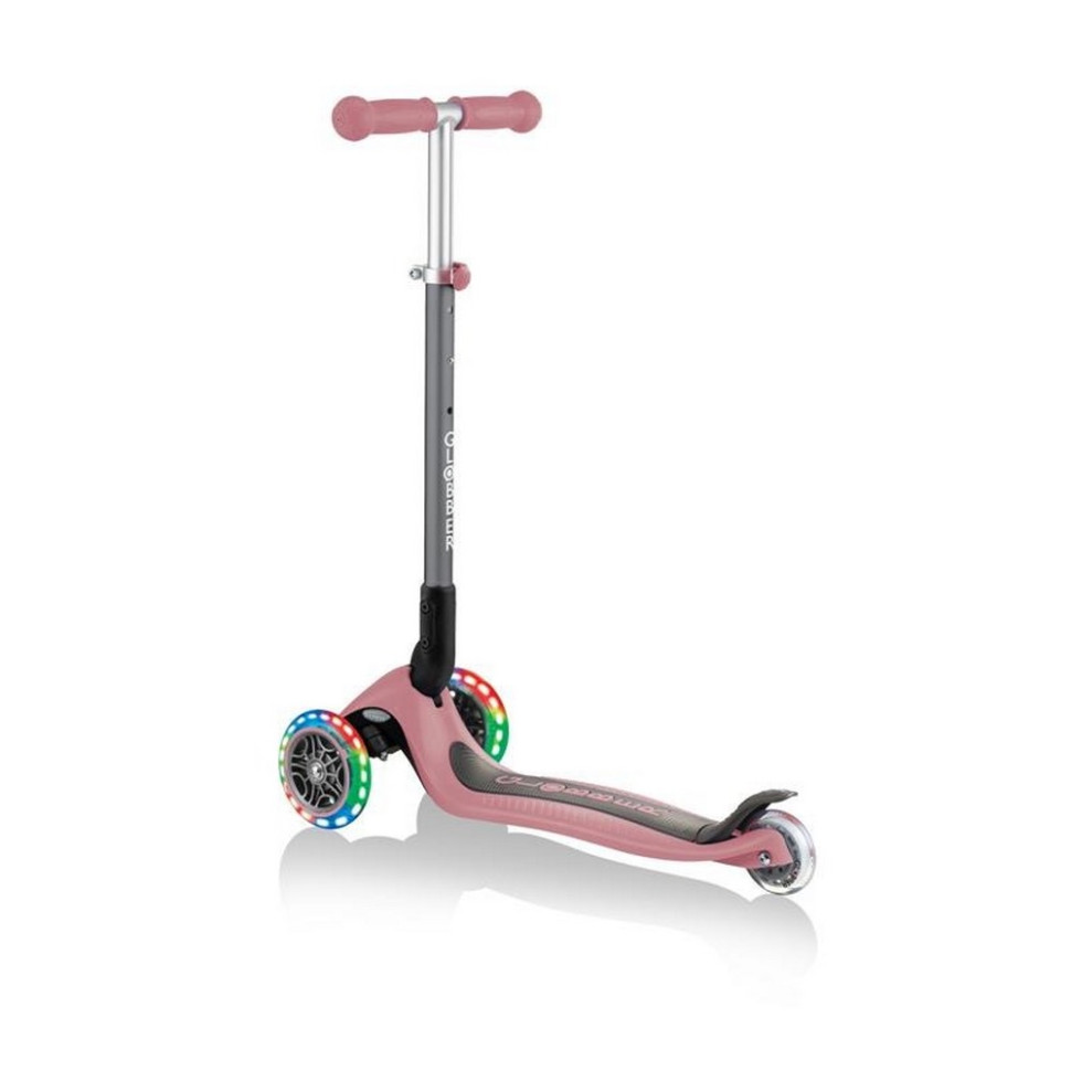 Самокат трехколесный PRIMO FOLDABLE LIGHTS GLOBBER 432-210-2 пастельно-розовый, колеса с подсветкой