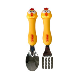 Детский набор ложка и вилка "Цыпленок" Mega Zayka MGZ-0102(Chicken) в футляре Детский набор ложка и вилка "Цыпленок" Mega Zayka MGZ-0102(Chicken) в футляре