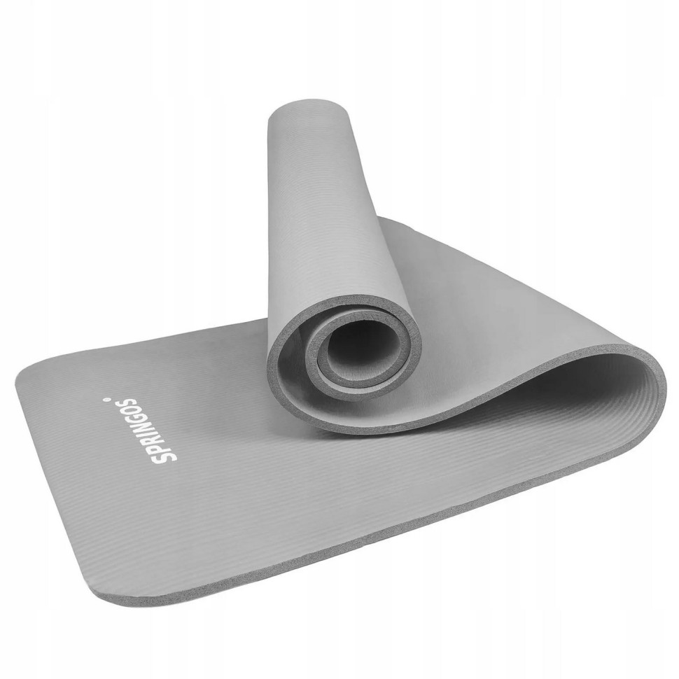 Коврик (мат) для йоги и фитнеса Springos YG0032 Grey, NBR 1 см