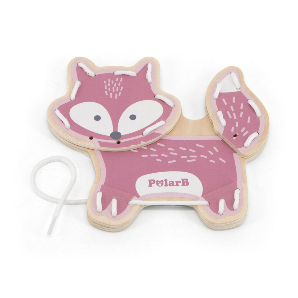 Дерев'яна шнурівка Звірята Viga Toys PolarB 44044, 4 зображення