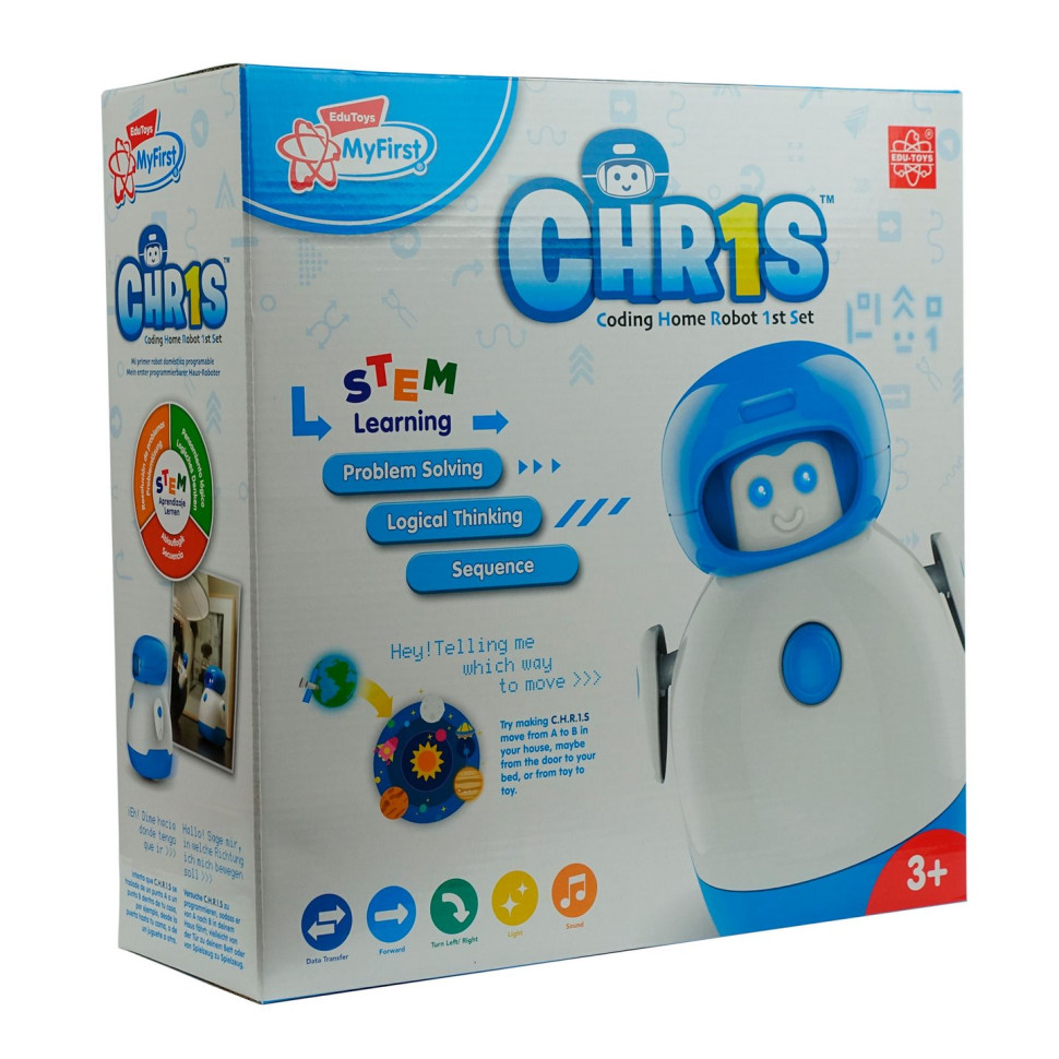 Мой первый программируемый робот Edu-Toys JS020, 16 карт с заданиями
