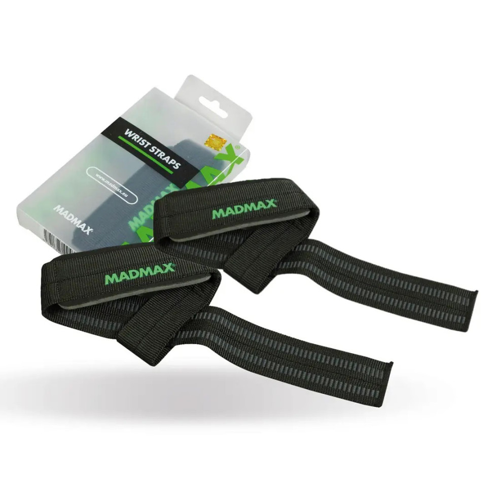 Лямки для тяги Non slide & Slip wrist straps MadMax MFA-269-U Black