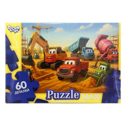 Детские пазлы-макси "Строительные машинки" Danko Toys Mx60-12-07, 60 элементов