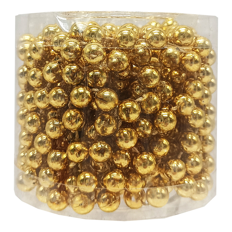 Декоративне намисто на ялинку Bambi 8070-8-5м(Gold) 8 мм, 5 метрів