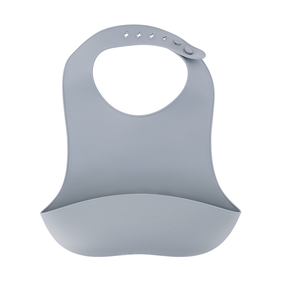 Детский набор посуды AMI MoMi AKCE00044 слюнявчик, столовые приборы, grey