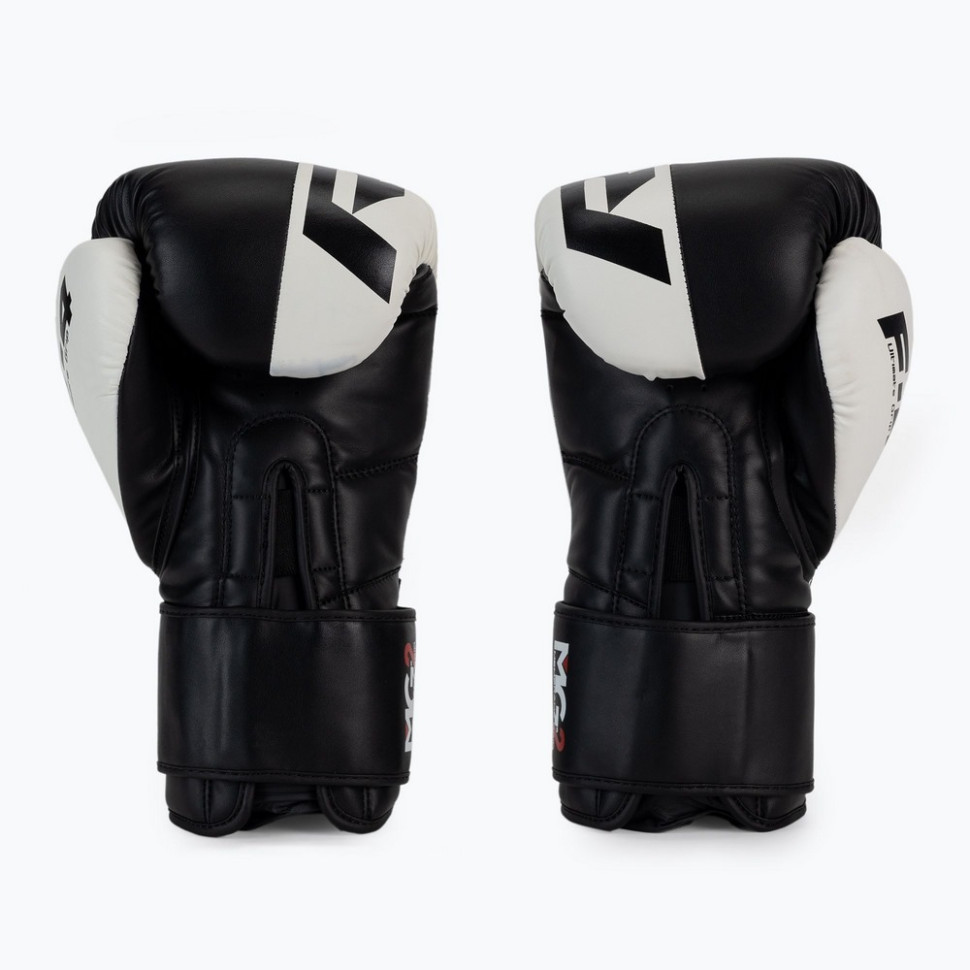 Боксерские перчатки F4 Boxing Sparring Gloves Hook & Loop RDX Inc Limited BGR-F4B-14OZ, WHITE/BLACK 14 унций