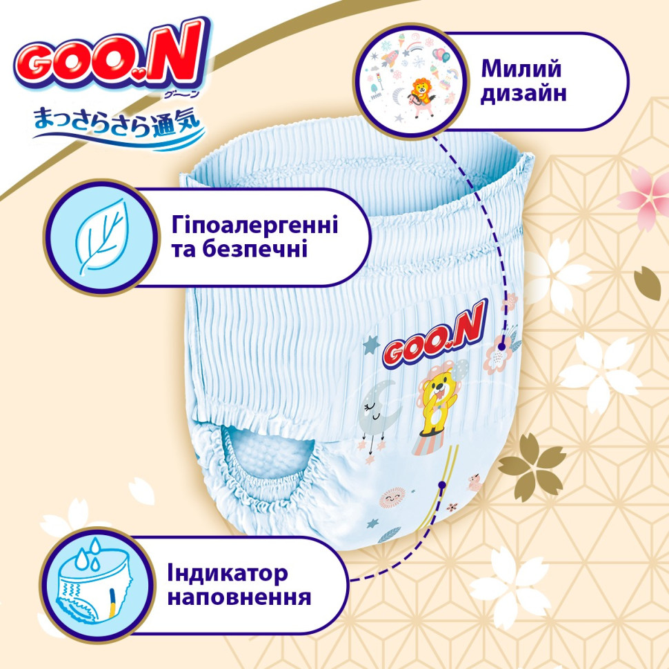Трусики-подгузники для детей GOO.N Premium Soft F1010101-159, 15-25 кг (размер 6(2XL), унисекс 30 шт)