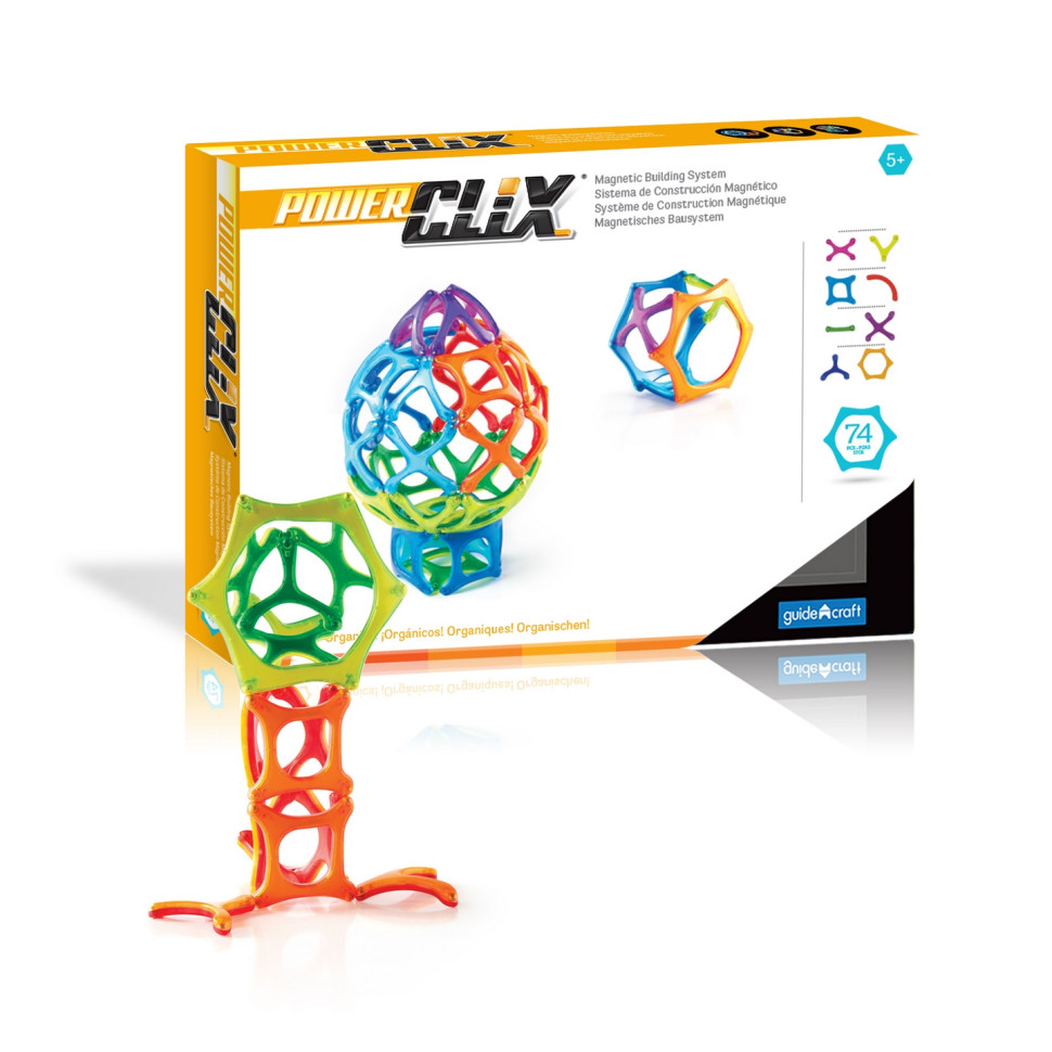Магнітний конструктор PowerClix Organics Guidecraft G9432, 74 деталі