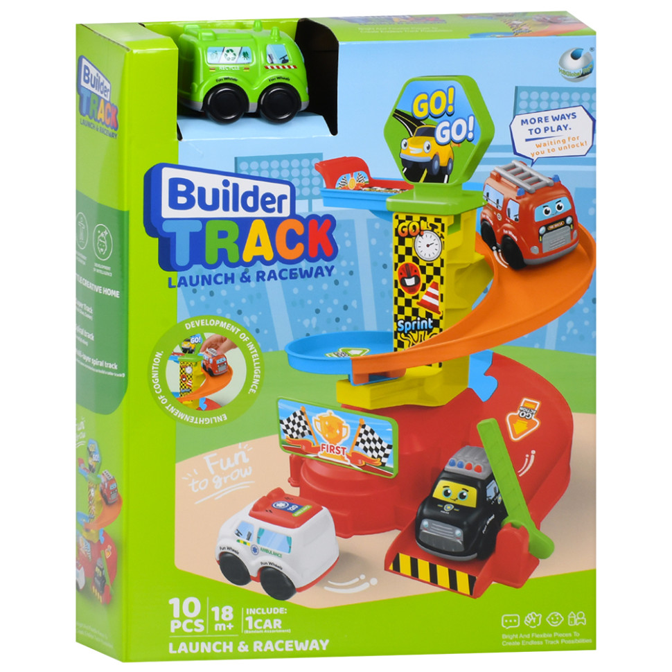 Детский игровой гараж-автотрек Bambi 099-1(Green) машинка 7,5 см, 10 деталей