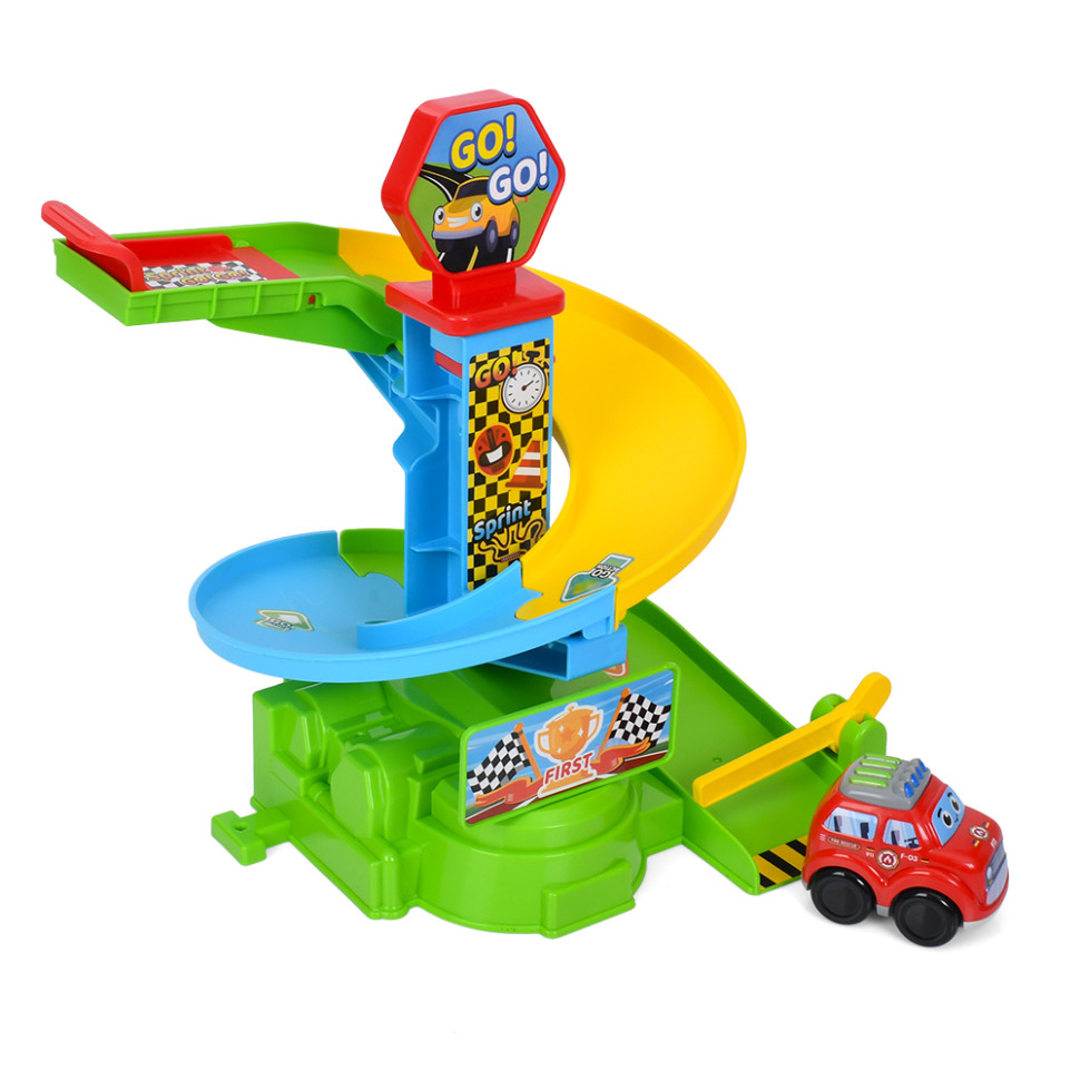 Детский игровой гараж-автотрек Bambi 099-1(Green) машинка 7,5 см, 10 деталей