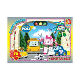 Пазл дитячий "Робокар Полі" G-Toys RR067435, 70 елементів