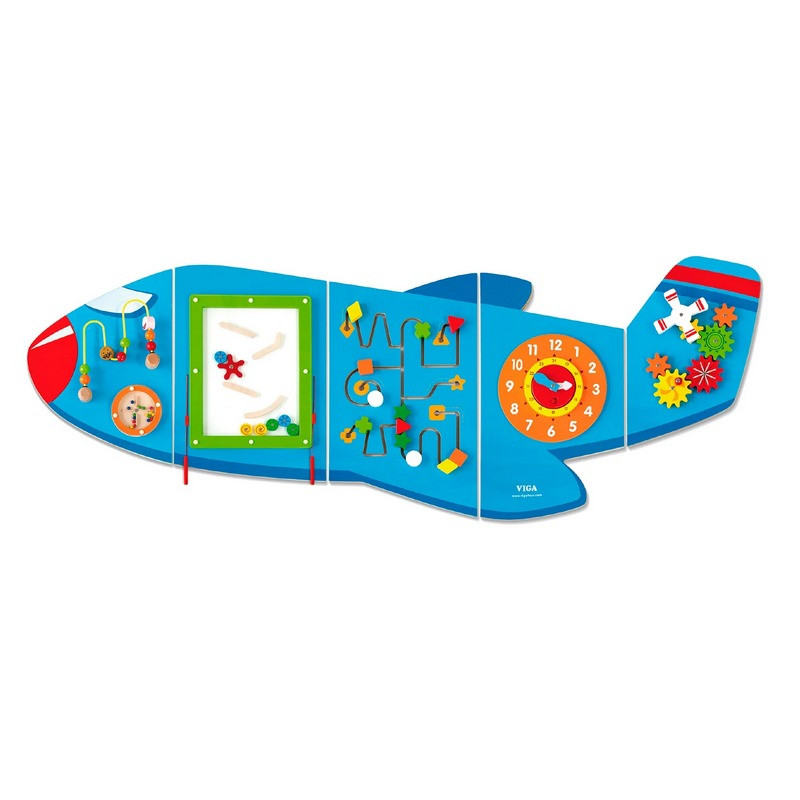 Бізіборд дитячий Літачок Viga Toys 50673FSC 5 секцій