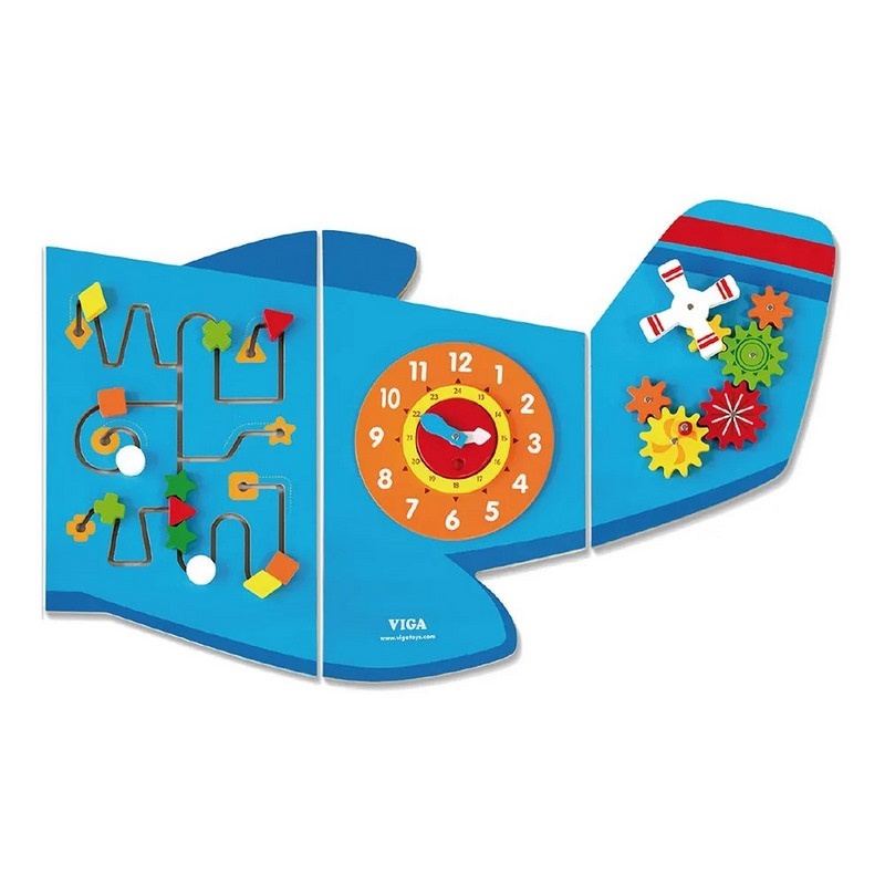 Бізіборд дитячий Літачок Viga Toys 50673FSC 5 секцій