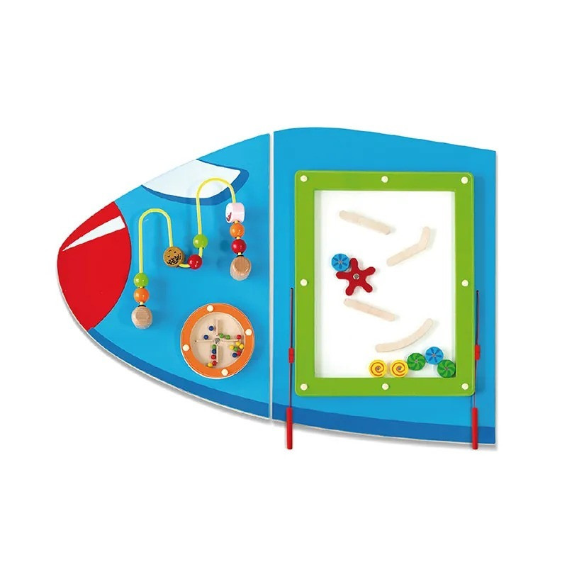 Бізіборд дитячий Літачок Viga Toys 50673FSC 5 секцій