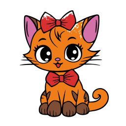 Роспись по холсту пальчиковыми красками "Кошка с бантиком" Art Craft 15634-AC 25х25 см