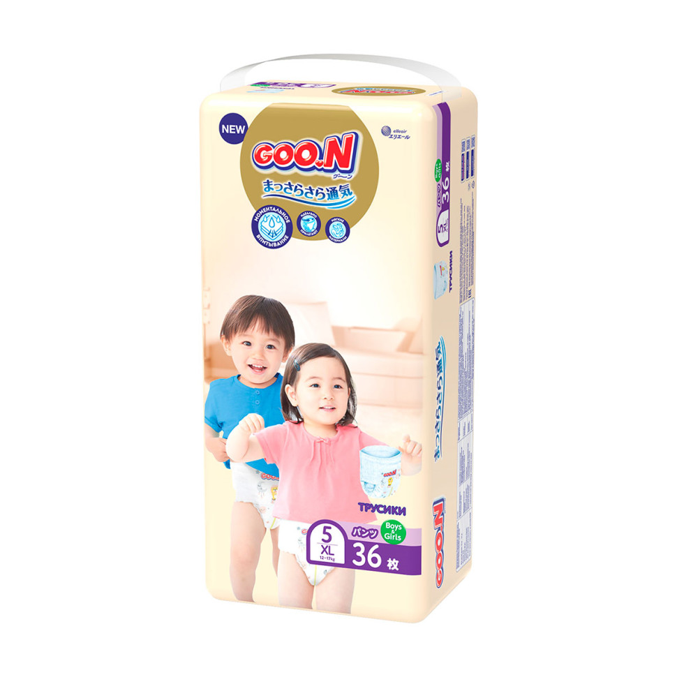 Трусики-подгузники для детей 12-17 кг GOO.N Premium Soft 863229 размер 5(XL), 36 шт