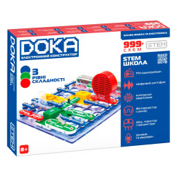 Электронный конструктор ШКОЛА "999+ СХЕМ" DOKA D70708 звук