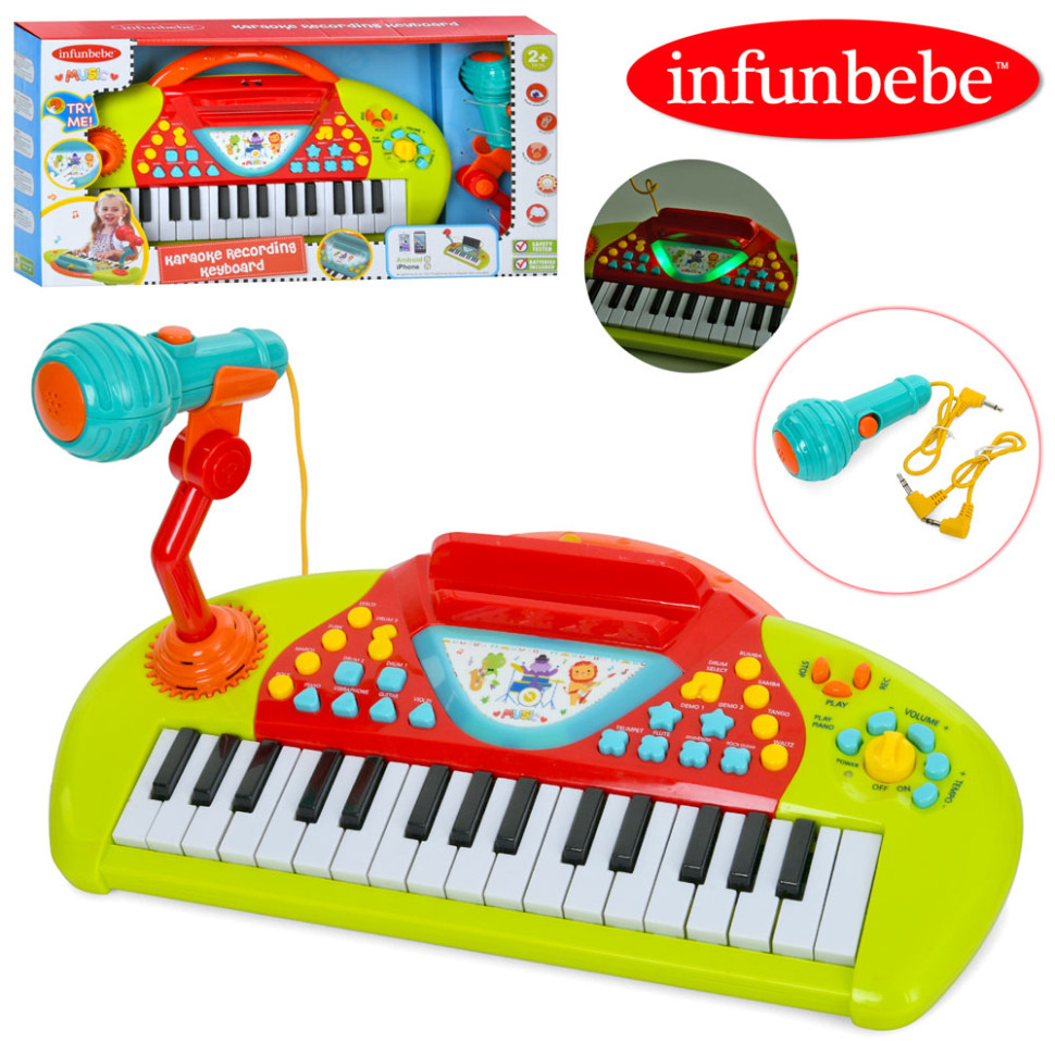 Детское игровое пианино Infunbebe LML7710(Red) с микрофоном