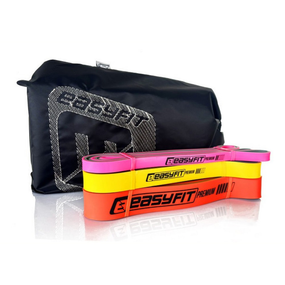 Набор двухслойных резинок для подтягиваний Premium EasyFit EF-7453s 7-45 кг 3 шт