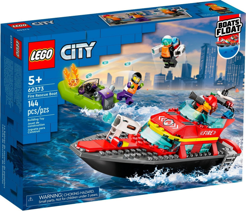 Конструктор LEGO City Лодка пожарной бригады 60373