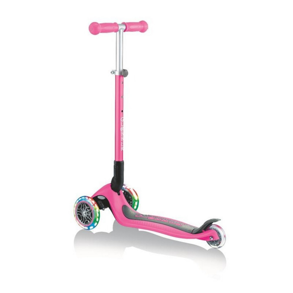 Самокат трехколесный PRIMO FOLDABLE LIGHTS GLOBBER 432-110-2 розовый, колеса с подсветкой