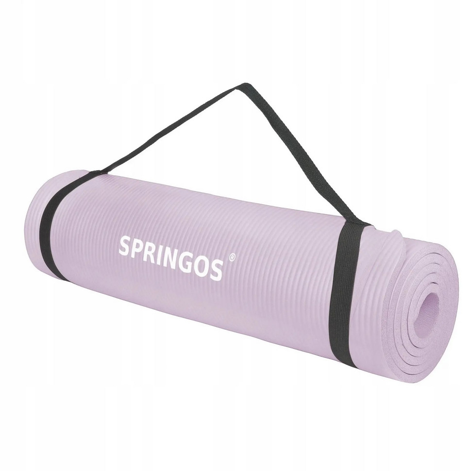 Коврик (мат) для йоги и фитнеса Springos YG0038 Purple, NBR 1 см