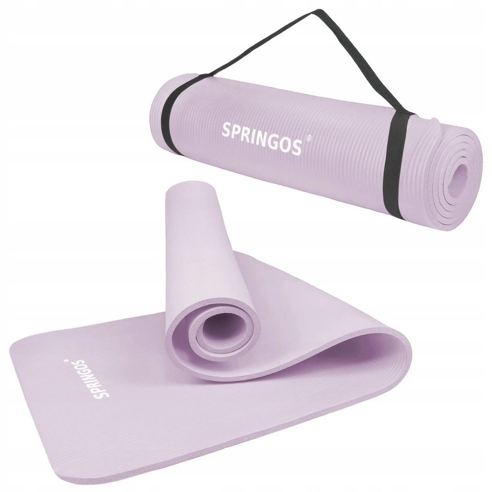 Коврик (мат) для йоги и фитнеса Springos YG0038 Purple, NBR 1 см