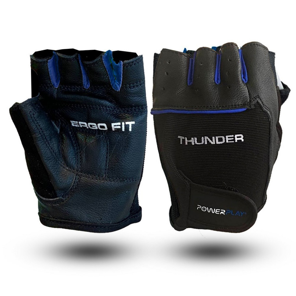 Рукавички для фітнесу Thunder PowerPlay PP_9058_S_Thunder, чорно-сині, S