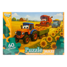 Детские пазлы-макси "Фермерские машинки" Danko Toys Mx60-12-06, 60 элементов