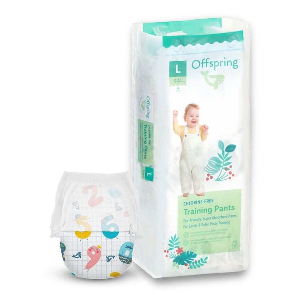 Трусики-подгузники для детей 9-14 кг Offspring DP-OI-FAP-L36P-FFG размер L 36 штук