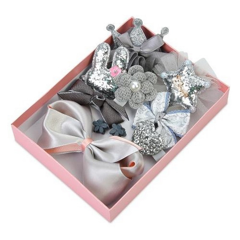 Набор аксессуаров для волос Bambi YG0058(Grey) 10 заколок в комплекте