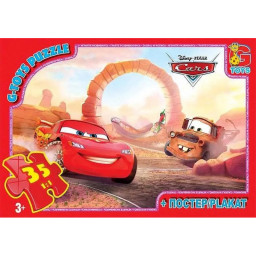 Пазл детский "Тачки" G-Toys Z10185 постер, 35 элементов