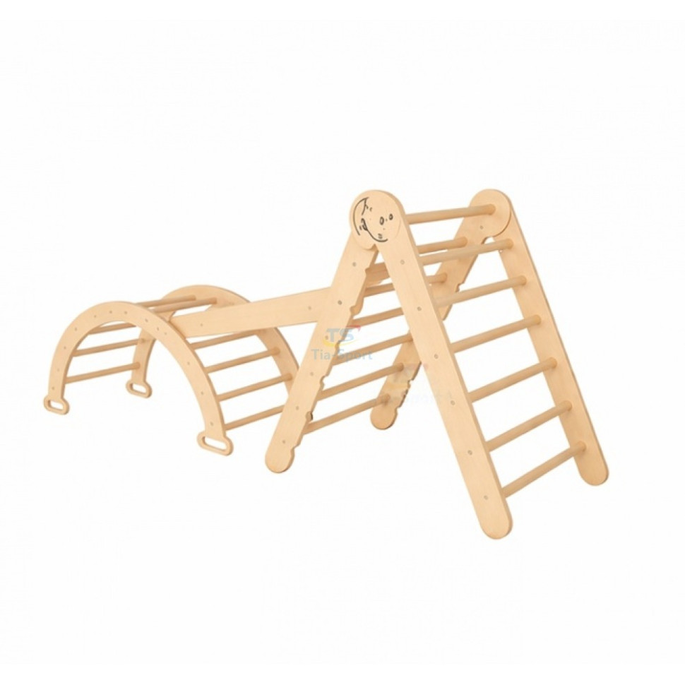 Деревянный игровой комплекс Пиклер TIA-SPORT sm-1946 с аркой-качелями и горкой