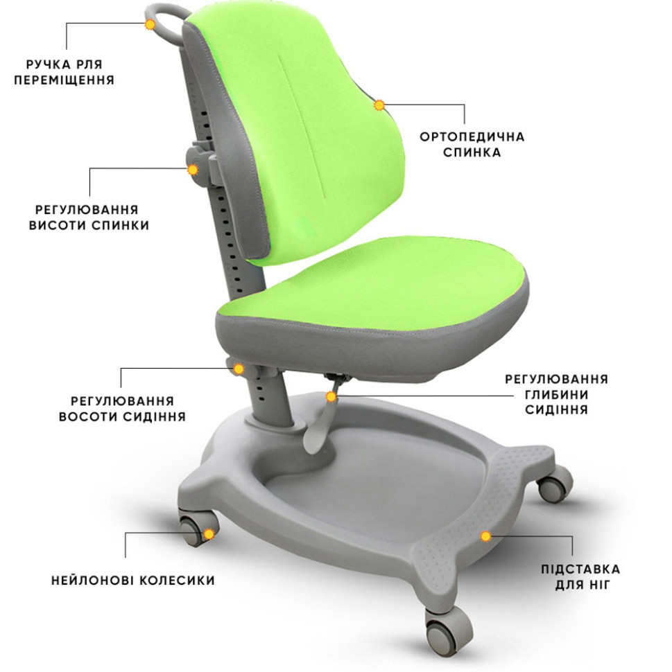Детское кресло GT Y-402 Ortopedic ErgoKids Y-402 KZ, Green