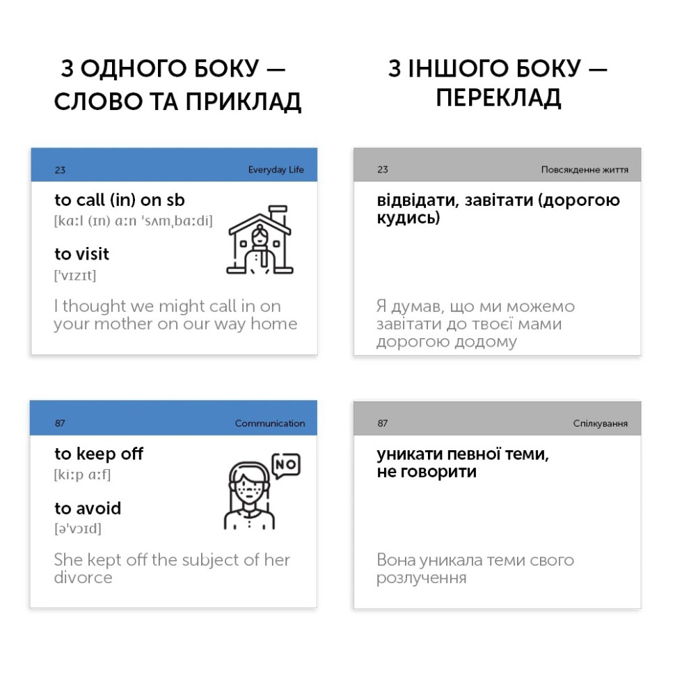 Картки для вивчення англійської мови PHRASAL VERBS B2-C1 English Student 591225981 англ-укр 500 карток