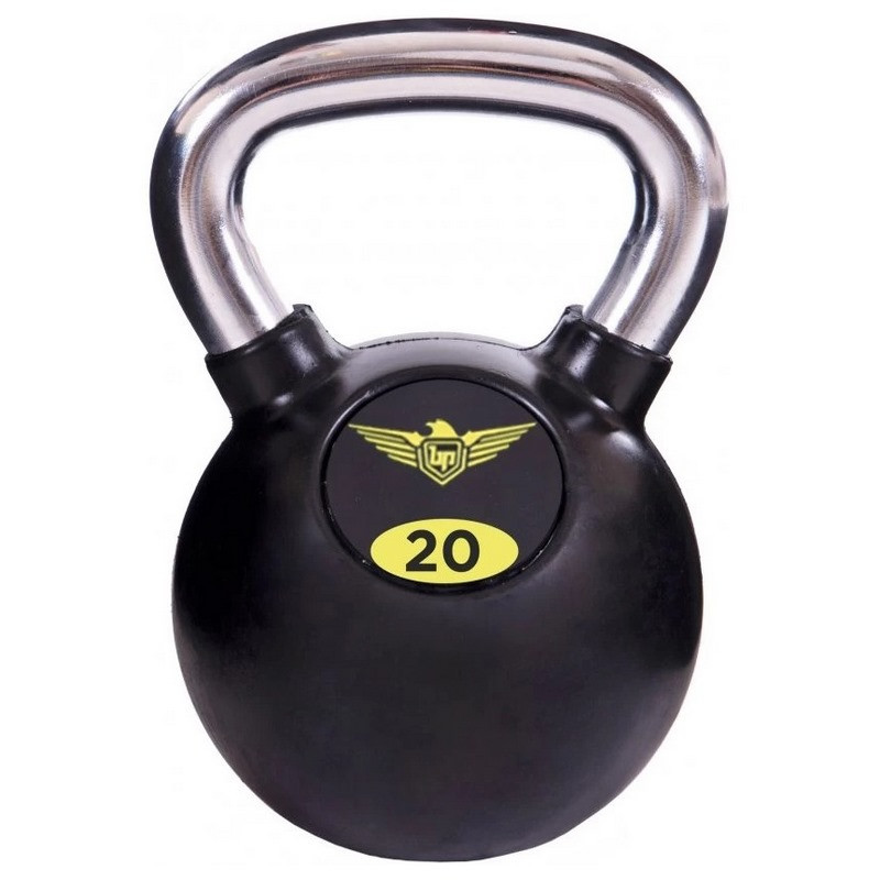 Обгумована гиря FDS-21-20GR Fitnessport 10212FS, ручка хромована 20 кг