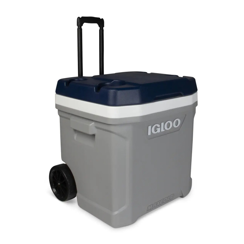 Изотермический контейнер на колесах MAXCOLD LATITUDE 62 ROLLER Igloo 0342233469668, 56 л, серый с синим