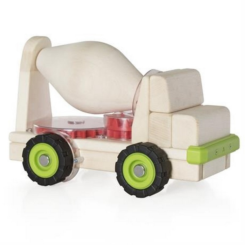 Велика машинка Block Science Trucks Бетоновоз Guidecraft G7530 дерев'яний 38 см
