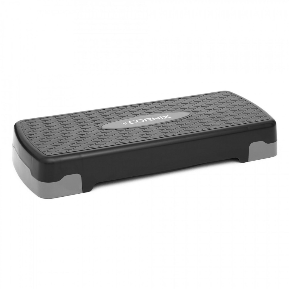 Степ-платформа 2-ступенчатая Cornix XR-0189, 68 х 28 х 10-15 см, Black/Grey