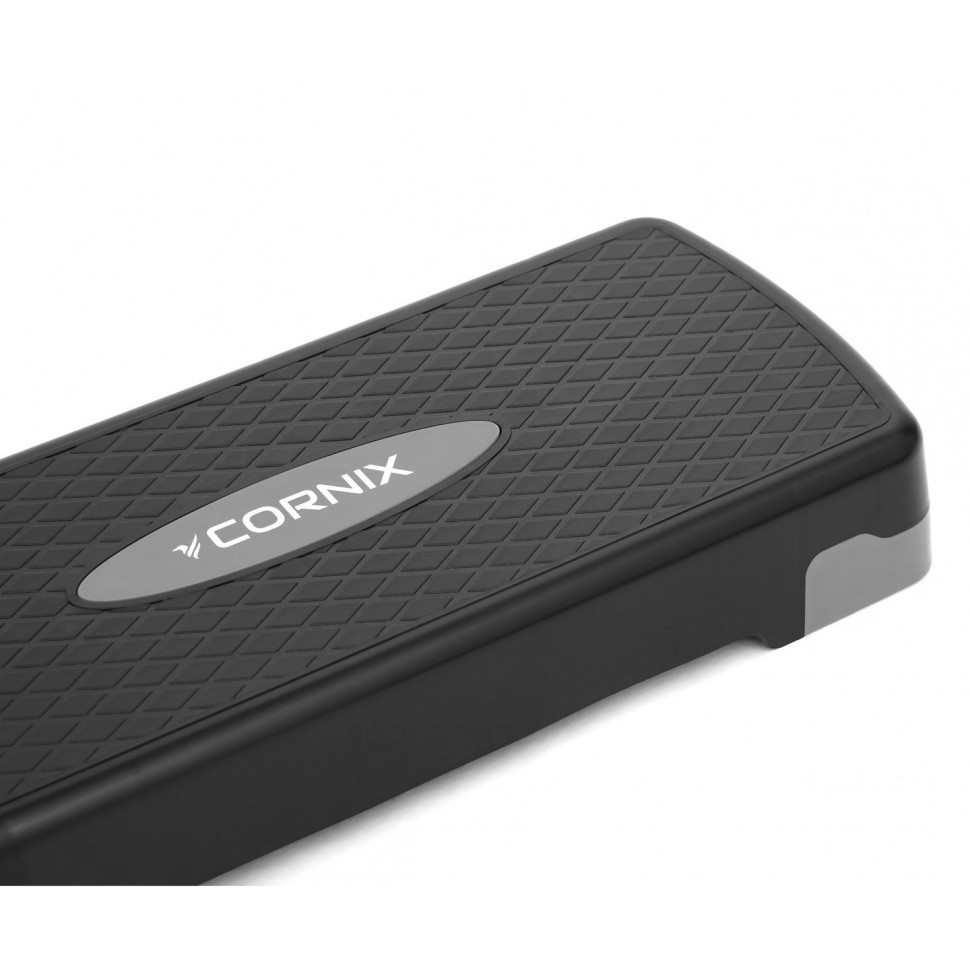 Степ-платформа 2-ступенчатая Cornix XR-0189, 68 х 28 х 10-15 см, Black/Grey