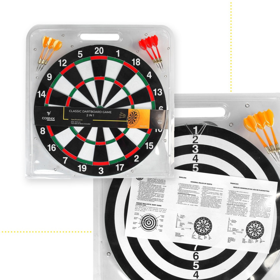 Дартс класичний Dartboard Game 2 в 1 Cornix XR-0392, 2 комплекти дротиків