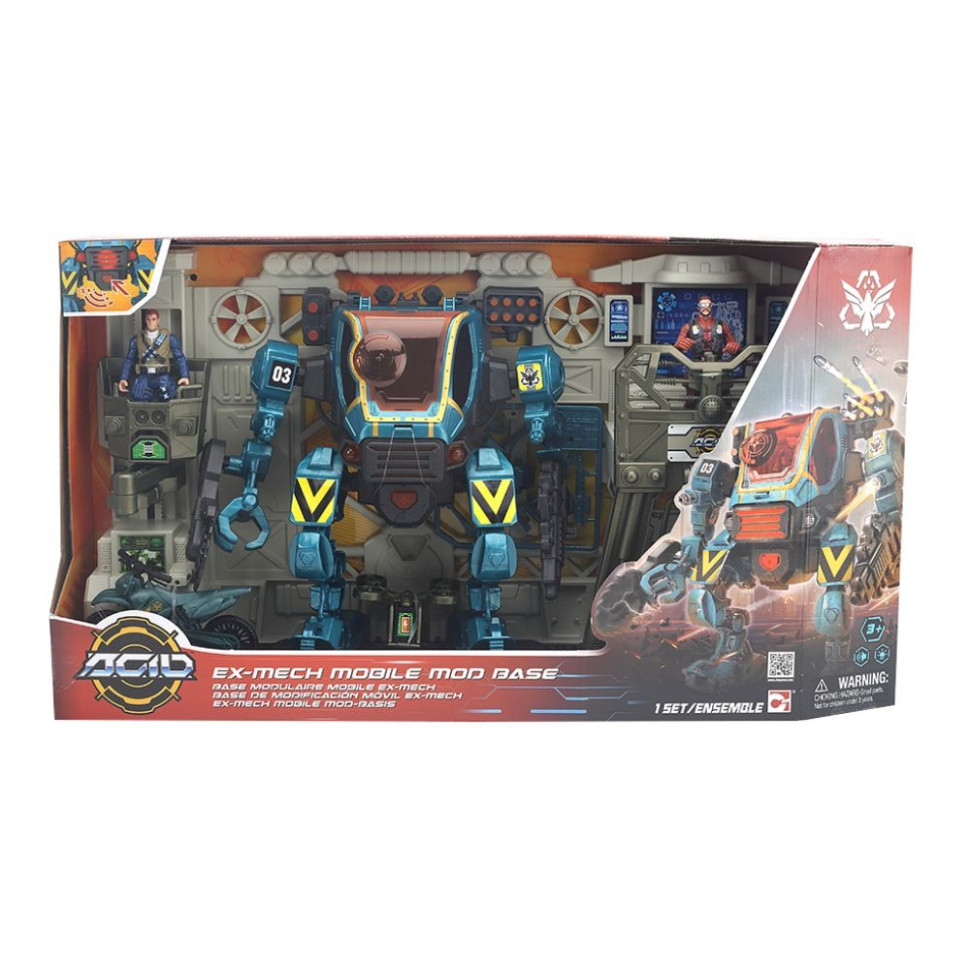 Игровой набор Мобильная база Экс-Робот A.C.I.D. 535204 большой робот и 2 солдата, звук и свет